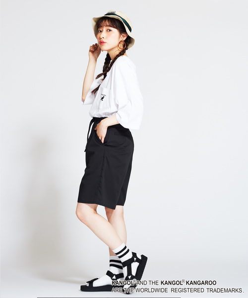 KANGOL(カンゴール)の「∴WEGO/KANGOL別注オーバーサイズビッグシルエットポケットTシャツ(Tシャツ/カットソー・メンズ・ホワイト/ブラック/ベージュ/ブラウン・MEDIUM/LARGE)」の9枚目の写真