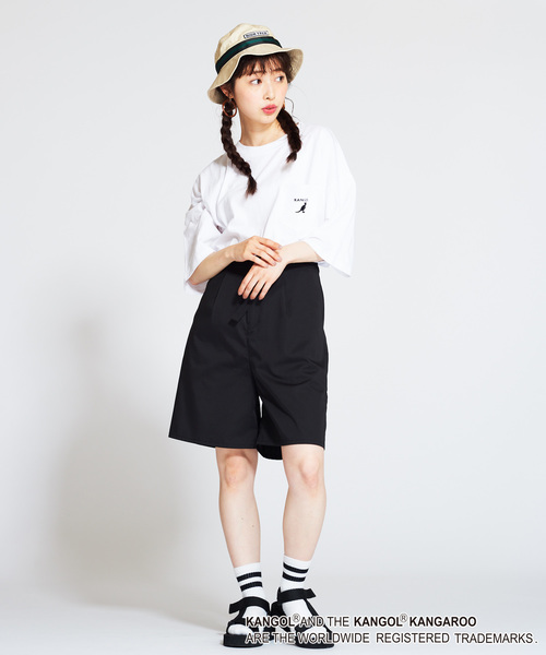 KANGOL(カンゴール)の「∴WEGO/KANGOL別注オーバーサイズビッグシルエットポケットTシャツ(Tシャツ/カットソー・メンズ・ホワイト/ブラック/ベージュ/ブラウン・MEDIUM/LARGE)」の7枚目の写真