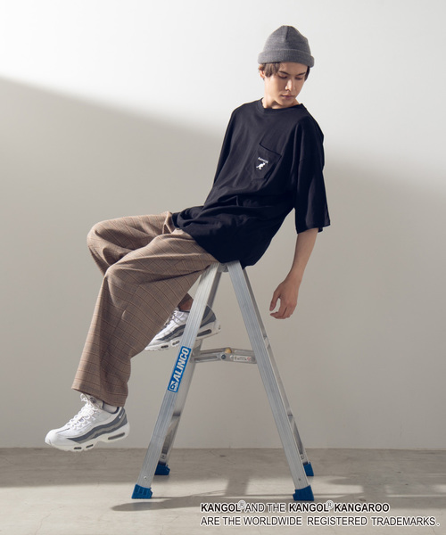 KANGOL(カンゴール)の「∴WEGO/KANGOL別注オーバーサイズビッグシルエットポケットTシャツ(Tシャツ/カットソー・メンズ・ホワイト/ブラック/ベージュ/ブラウン・MEDIUM/LARGE)」の21枚目の写真