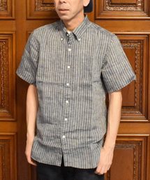 SONTAKU（ソンタク）の「SONTAKU/ソンタク ジャパンリネンストライプ半袖BDシャツ（シャツ/ブラウス）」