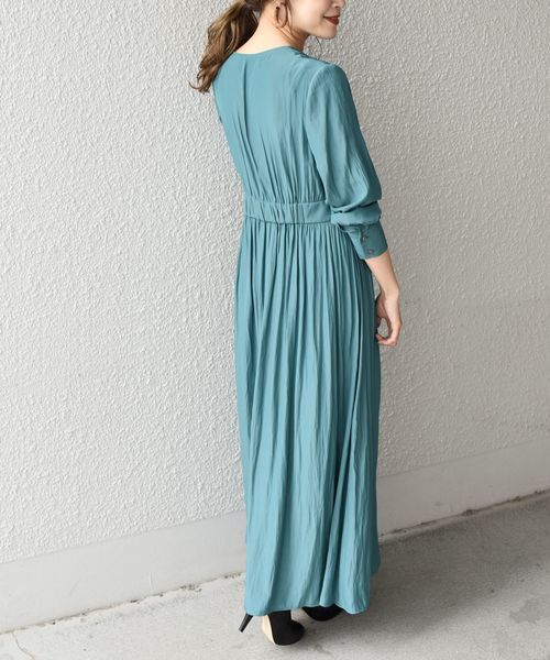 セール❣️ShareSpiritシルクワンピース SHIPS any:〈洗濯機可能〉タイプライター スキッパー フレア シャツ