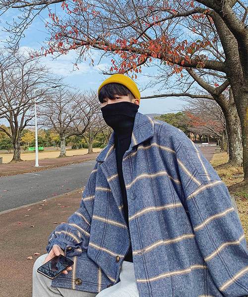 MGV（エムジーヴィー）の「【MGV】チェックオーバーサイズカバーオールシャツ（カバーオール・メンズ・ネイビー/ベージュ/グレー・LARGE/X-LARGE/XX-LARGE/MEDIUM）」の3枚目の写真