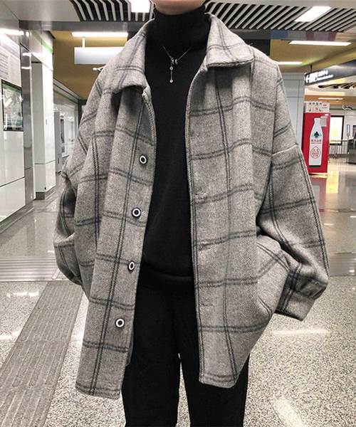 MGV（エムジーヴィー）の「【MGV】チェックオーバーサイズカバーオールシャツ（カバーオール・メンズ・ネイビー/ベージュ/グレー・LARGE/X-LARGE/XX-LARGE/MEDIUM）」の2枚目の写真