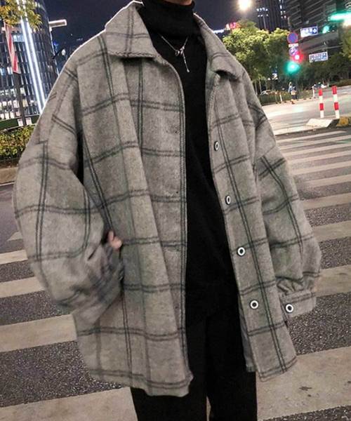 MGV（エムジーヴィー）の「【MGV】チェックオーバーサイズカバーオールシャツ（カバーオール・メンズ・ネイビー/ベージュ/グレー・LARGE/X-LARGE/XX-LARGE/MEDIUM）」の15枚目の写真