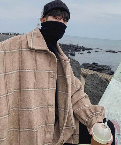 MGV（エムジーヴィー）の「【MGV】チェックオーバーサイズカバーオールシャツ（カバーオール・メンズ・ネイビー/ベージュ/グレー・LARGE/X-LARGE/XX-LARGE/MEDIUM）」の17枚目の写真