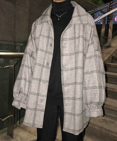 MGV（エムジーヴィー）の「【MGV】チェックオーバーサイズカバーオールシャツ（カバーオール・メンズ・ネイビー/ベージュ/グレー・LARGE/X-LARGE/XX-LARGE/MEDIUM）」の18枚目の写真