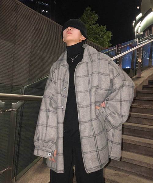 MGV（エムジーヴィー）の「【MGV】チェックオーバーサイズカバーオールシャツ（カバーオール・メンズ・ネイビー/ベージュ/グレー・LARGE/X-LARGE/XX-LARGE/MEDIUM）」の19枚目の写真