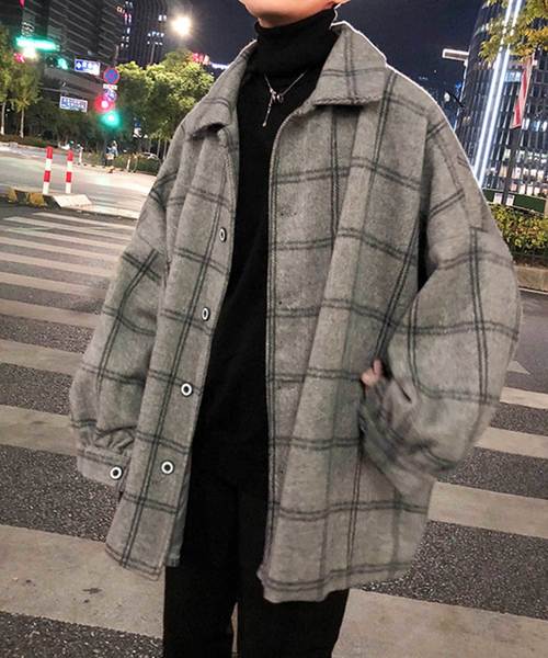 MGV（エムジーヴィー）の「【MGV】チェックオーバーサイズカバーオールシャツ（カバーオール・メンズ・ネイビー/ベージュ/グレー・LARGE/X-LARGE/XX-LARGE/MEDIUM）」の20枚目の写真