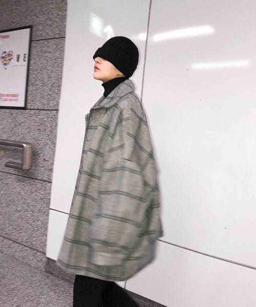 MGV（エムジーヴィー）の「【MGV】チェックオーバーサイズカバーオールシャツ（カバーオール・メンズ・ネイビー/ベージュ/グレー・LARGE/X-LARGE/XX-LARGE/MEDIUM）」の21枚目の写真