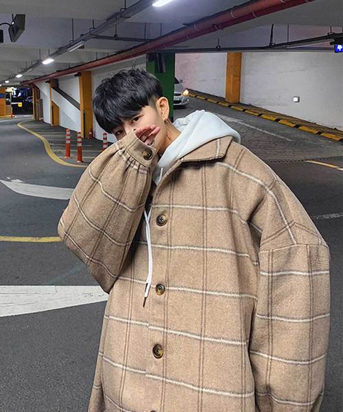 MGV（エムジーヴィー）の「【MGV】チェックオーバーサイズカバーオールシャツ（カバーオール・メンズ・ネイビー/ベージュ/グレー・LARGE/X-LARGE/XX-LARGE/MEDIUM）」の4枚目の写真