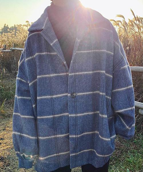 MGV（エムジーヴィー）の「【MGV】チェックオーバーサイズカバーオールシャツ（カバーオール・メンズ・ネイビー/ベージュ/グレー・LARGE/X-LARGE/XX-LARGE/MEDIUM）」の6枚目の写真