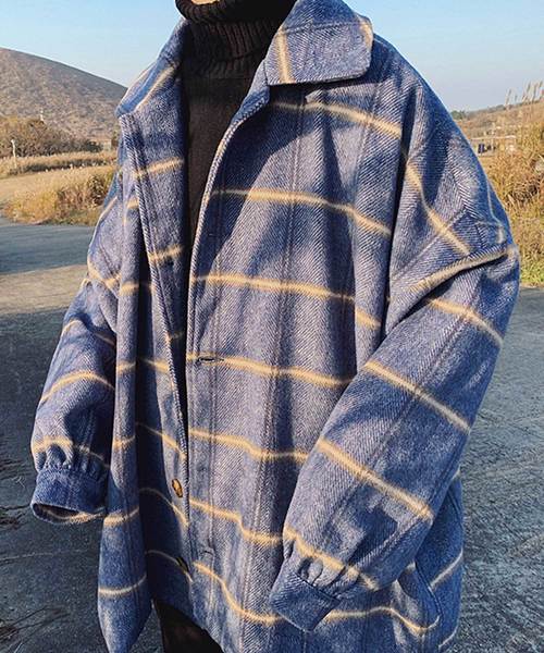 MGV（エムジーヴィー）の「【MGV】チェックオーバーサイズカバーオールシャツ（カバーオール・メンズ・ネイビー/ベージュ/グレー・LARGE/X-LARGE/XX-LARGE/MEDIUM）」の7枚目の写真