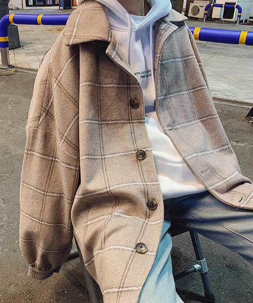 MGV（エムジーヴィー）の「【MGV】チェックオーバーサイズカバーオールシャツ（カバーオール・メンズ・ネイビー/ベージュ/グレー・LARGE/X-LARGE/XX-LARGE/MEDIUM）」の8枚目の写真