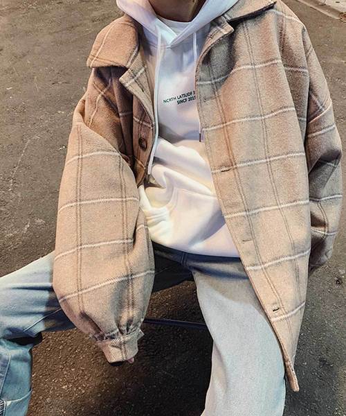 MGV（エムジーヴィー）の「【MGV】チェックオーバーサイズカバーオールシャツ（カバーオール・メンズ・ネイビー/ベージュ/グレー・LARGE/X-LARGE/XX-LARGE/MEDIUM）」の9枚目の写真