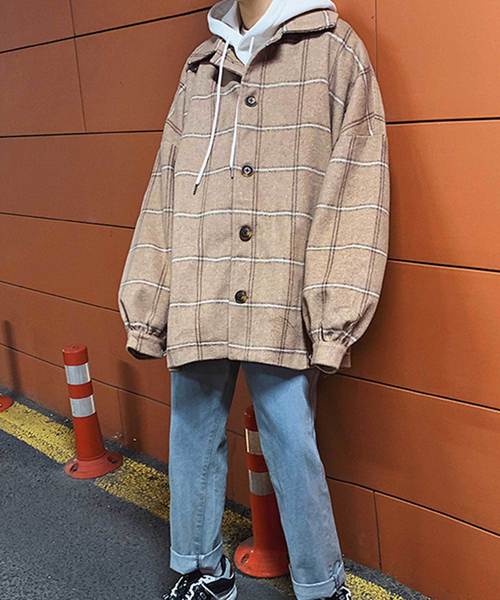 MGV（エムジーヴィー）の「【MGV】チェックオーバーサイズカバーオールシャツ（カバーオール・メンズ・ネイビー/ベージュ/グレー・LARGE/X-LARGE/XX-LARGE/MEDIUM）」の11枚目の写真