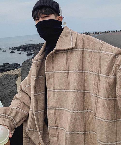 MGV（エムジーヴィー）の「【MGV】チェックオーバーサイズカバーオールシャツ（カバーオール・メンズ・ネイビー/ベージュ/グレー・LARGE/X-LARGE/XX-LARGE/MEDIUM）」の12枚目の写真