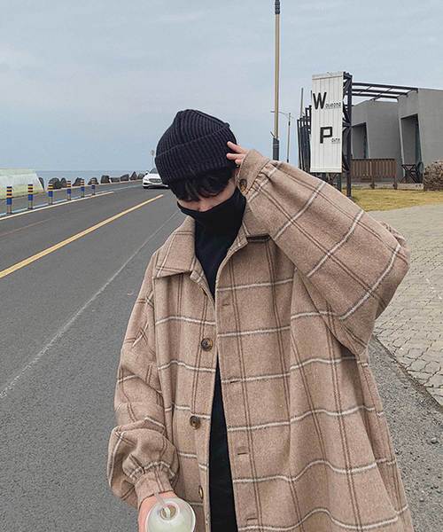 MGV（エムジーヴィー）の「【MGV】チェックオーバーサイズカバーオールシャツ（カバーオール・メンズ・ネイビー/ベージュ/グレー・LARGE/X-LARGE/XX-LARGE/MEDIUM）」の14枚目の写真