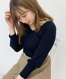 バックリボンパワショルニット【ZOZOTOWN限定アイテム】