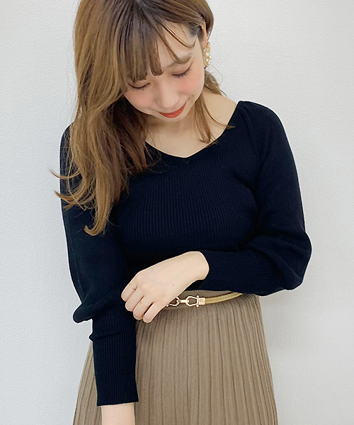apres jour（アプレジュール）の「バックリボンパワショルニット【ZOZOTOWN限定アイテム】（ニット/セーター・レディース・ブラック/ベージュ/モカ/オレンジ系その他・フリー）」の21枚目の写真