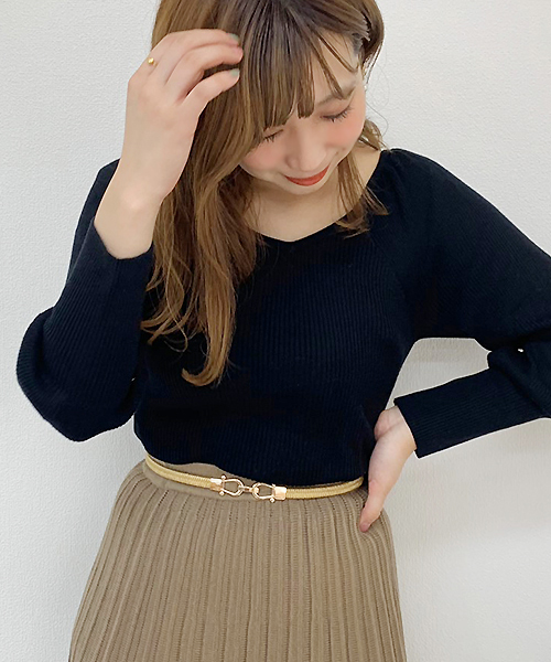 apres jour（アプレジュール）の「バックリボンパワショルニット【ZOZOTOWN限定アイテム】（ニット/セーター・レディース・ブラック/ベージュ/モカ/オレンジ系その他・フリー）」の22枚目の写真