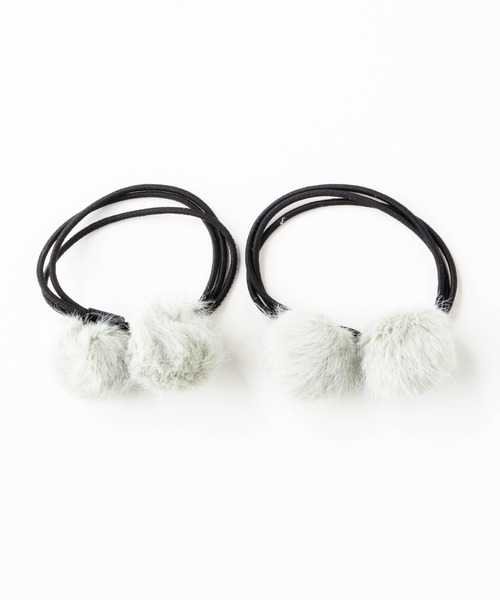 WEGO（ウィゴー）の「WEGO/【２点セット】ポンポンゴム（ヘアゴム・レディース・ブラック/ベージュ/ピンク/グリーン・FREE）」の5枚目の写真