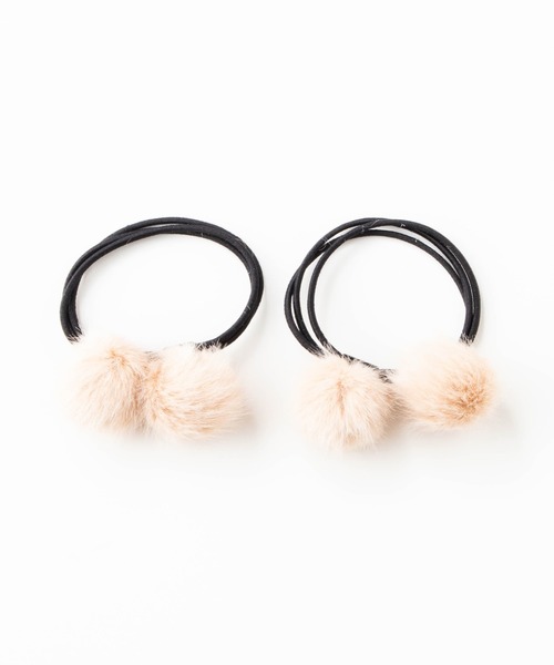 WEGO（ウィゴー）の「WEGO/【２点セット】ポンポンゴム（ヘアゴム・レディース・ブラック/ベージュ/ピンク/グリーン・FREE）」の6枚目の写真