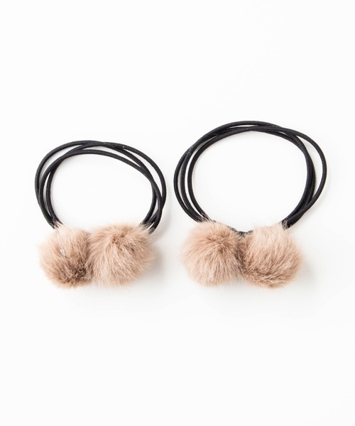 WEGO（ウィゴー）の「WEGO/【２点セット】ポンポンゴム（ヘアゴム・レディース・ブラック/ベージュ/ピンク/グリーン・FREE）」の7枚目の写真