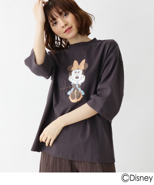 Disney(ディズニー)の「◆ミニーマウス/プリントTシャツ(Tシャツ/カットソー・レディース・ライトベージュ/ガンメタ/オフホワイト・02/03)」の3枚目の写真