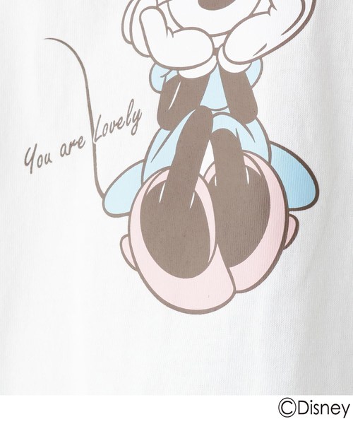 Disney(ディズニー)の「◆ミニーマウス/プリントTシャツ(Tシャツ/カットソー・レディース・ライトベージュ/ガンメタ/オフホワイト・02/03)」の5枚目の写真