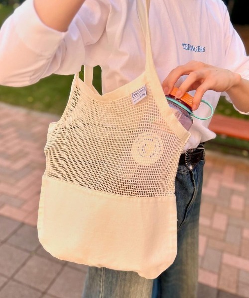 DULTON(ダルトン)の「COTTON HALF MESH BAG S/コットン ハーフ メッシュ バッグ S(トートバッグ・レディース・ナチュラル/グリーン/グレー/イエロー・FREE)」の11枚目の写真