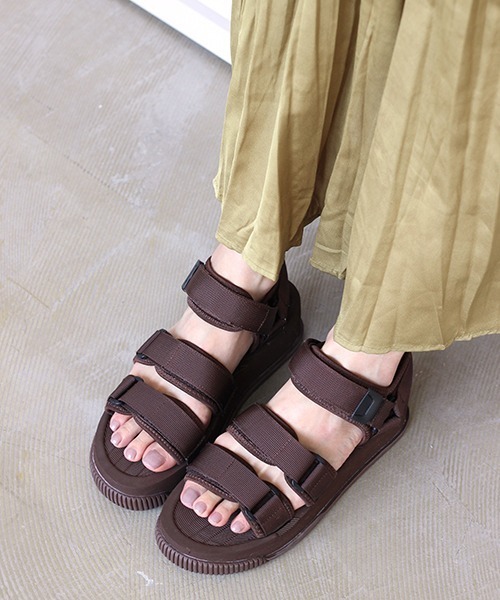 JELLY BEANS(ジェリービーンズ)の「ワイドベルトスポーツサンダル(210-237)JELLY BEANS(ジェリービーンズ)(サンダル・レディース・ブラック/ベージュ/ダークブラウン・S/M/L)」の9枚目の写真