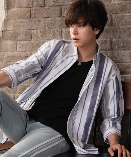 ARCADE（アーケード）の「ブロード7分袖 カジュアル ボタンダウンシャツ（シャツ/ブラウス・メンズ・A/B/C/D/E/F/G/H/I/J・LL/M/L）」の2枚目の写真