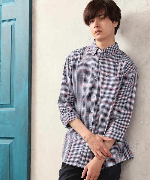 ARCADE（アーケード）の「ブロード7分袖 カジュアル ボタンダウンシャツ（シャツ/ブラウス・メンズ・A/B/C/D/E/F/G/H/I/J・LL/M/L）」の7枚目の写真