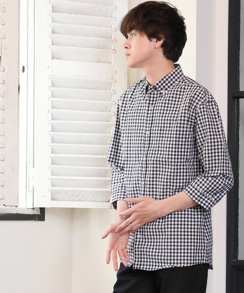 ARCADE（アーケード）の「ブロード7分袖 カジュアル ボタンダウンシャツ（シャツ/ブラウス・メンズ・A/B/C/D/E/F/G/H/I/J・LL/M/L）」の8枚目の写真
