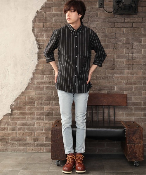 ARCADE（アーケード）の「ブロード7分袖 カジュアル ボタンダウンシャツ（シャツ/ブラウス・メンズ・A/B/C/D/E/F/G/H/I/J・LL/M/L）」の14枚目の写真