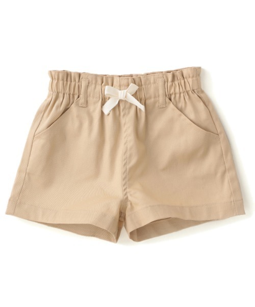 petit main（プティマイン）の「ベーシックストレッチショートパンツ（チノパンツ・キッズ・ベージュ/オフホワイト/サックスブルー/イエロー/ライトブルー・80ｃｍ/90cm/110cm/100cm/120cm/130cm）」の3枚目の写真