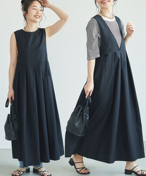coca（coca）（コカ）の「1着で2倍着こなす！２WAYワンピース（ワンピース・レディース・アイボリー/ブラック・ONE SIZE）」の2枚目の写真