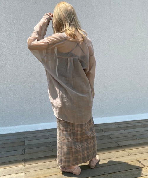 one after another NICE CLAUP(ワンアフターアナザーナイスクラップ)の「チェックスリットタイトスカート(スカート・レディース・ブラック/オリーブ/ピンク/ブラウン系その他/ベージュ系その他・SMALL/MEDIUM)」の20枚目の写真