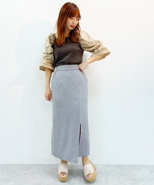 one after another NICE CLAUP(ワンアフターアナザーナイスクラップ)の「チェックスリットタイトスカート(スカート・レディース・ブラック/オリーブ/ピンク/ブラウン系その他/ベージュ系その他・SMALL/MEDIUM)」の17枚目の写真