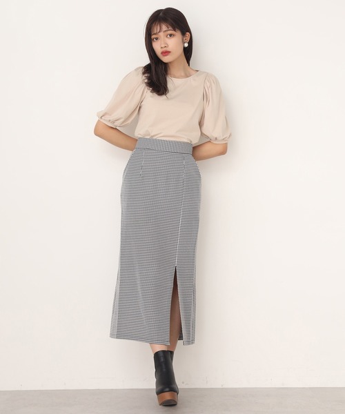 one after another NICE CLAUP(ワンアフターアナザーナイスクラップ)の「チェックスリットタイトスカート(スカート・レディース・ブラック/オリーブ/ピンク/ブラウン系その他/ベージュ系その他・SMALL/MEDIUM)」の15枚目の写真