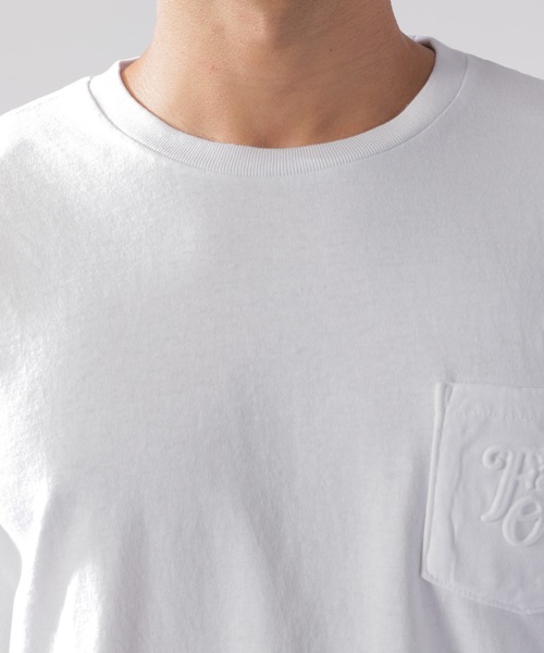 BAYFLOW(ベイフロー)の「エンボスロゴポケットTシャツ S/S(Tシャツ/カットソー・メンズ・ブルー/チャコール/ホワイト・MEDIUM/LARGE/SMALL)」の9枚目の写真