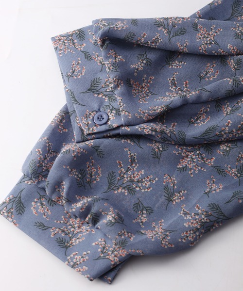 MAISON DE THERESE（メゾン ド テレーズ）の「半透明プリントのシフォンシャツ（シャツ/ブラウス・レディース・ベージュ/ブルー/イエロー・S/M/L）」の8枚目の写真