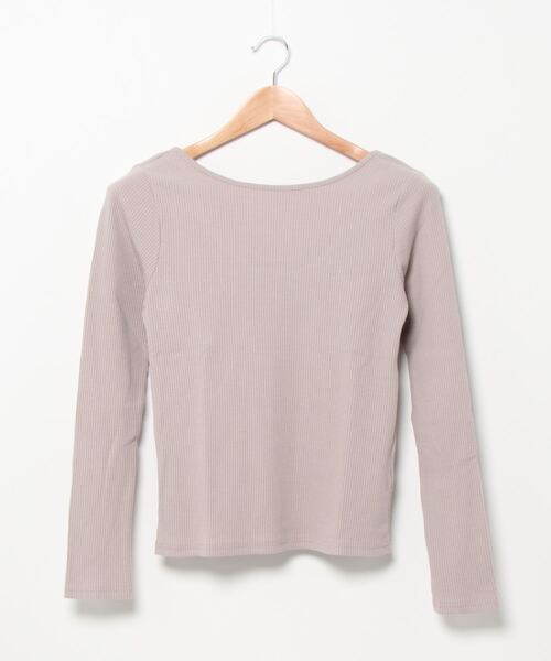 KOBE LETTUCE（コウベレタス）の「カットリブバックオープンプルオーバー（Tシャツ/カットソー・レディース・アイボリー/グレイッシュベージュ/レンガ/カーキ/ブラック・FREE）」の8枚目の写真