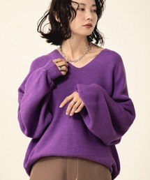 【WEB限定】抜け衿カラーニットプルオーバー
