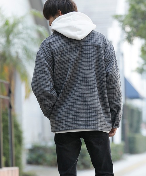 Beno(ビーノ)の「ミックスウールシャギー ブリティッシュチェック ワイドシルエット CPOジャケット(ブルゾン・メンズ・ブラウン系その他/ブラウン系その他4/グレー系その他2/ブラウン系その他2/グレー系その他/ブラウン系その他3・M/L)」の11枚目の写真