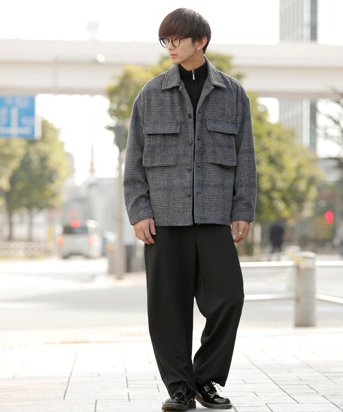 Beno(ビーノ)の「ミックスウールシャギー ブリティッシュチェック ワイドシルエット CPOジャケット(ブルゾン・メンズ・ブラウン系その他/ブラウン系その他4/グレー系その他2/ブラウン系その他2/グレー系その他/ブラウン系その他3・M/L)」の17枚目の写真