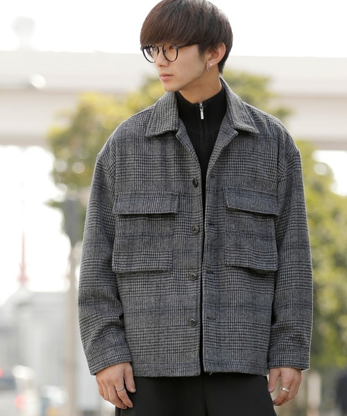 Beno(ビーノ)の「ミックスウールシャギー ブリティッシュチェック ワイドシルエット CPOジャケット(ブルゾン・メンズ・ブラウン系その他/ブラウン系その他4/グレー系その他2/ブラウン系その他2/グレー系その他/ブラウン系その他3・M/L)」の14枚目の写真