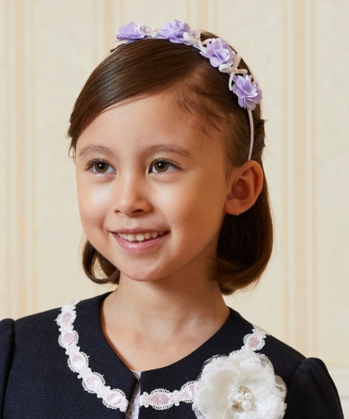 CHOPIN（ショパン）の「フラワーリボンカチューシャ（カチューシャ・キッズ・パープル/ネイビー/ピンク・FREE）」の11枚目の写真