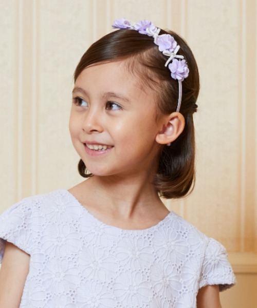 CHOPIN（ショパン）の「フラワーリボンカチューシャ（カチューシャ・キッズ・パープル/ネイビー/ピンク・FREE）」の12枚目の写真