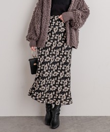 natural couture | ややマーメイドシンプル花柄スカート(スカート)